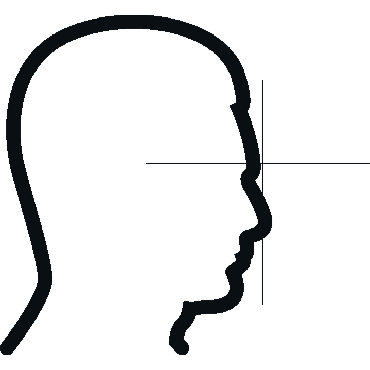 Icon in the shape of a head from the side.