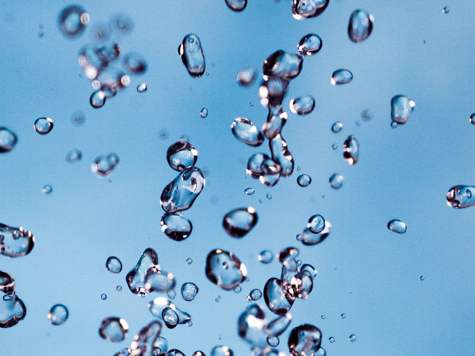 An image of air bubbles the water. 