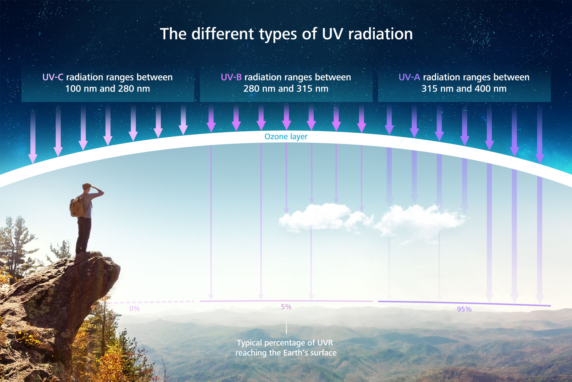 The different types of UV radiation